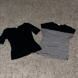 Black and Striped Tops Set